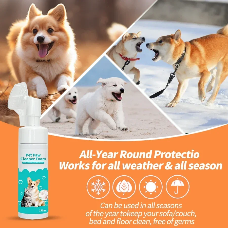 Pet foot cleaning foam dog cat paw foot wash free care 150ml Foot Cleaning Detergent Pet Care Easy Cleaning Supplies