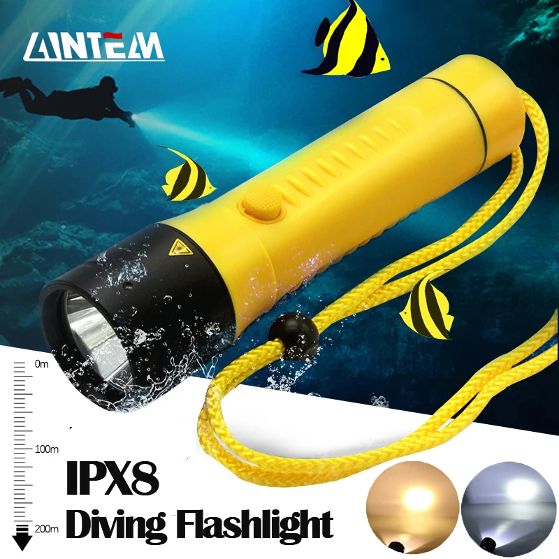 Ipx8 Waterproof Scuba Diving Flashlight Xml2 Yellow White Led Torch