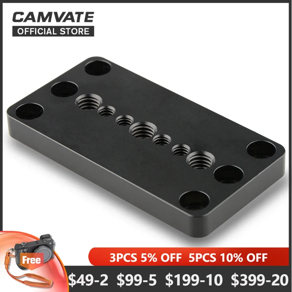 

CAMVATE Tripod Mounting Plate/Cheese Baseplate With 1/4"-20 & 3/8"-16 Thread For DSLR Camera Shoulder Mount Rig Support System