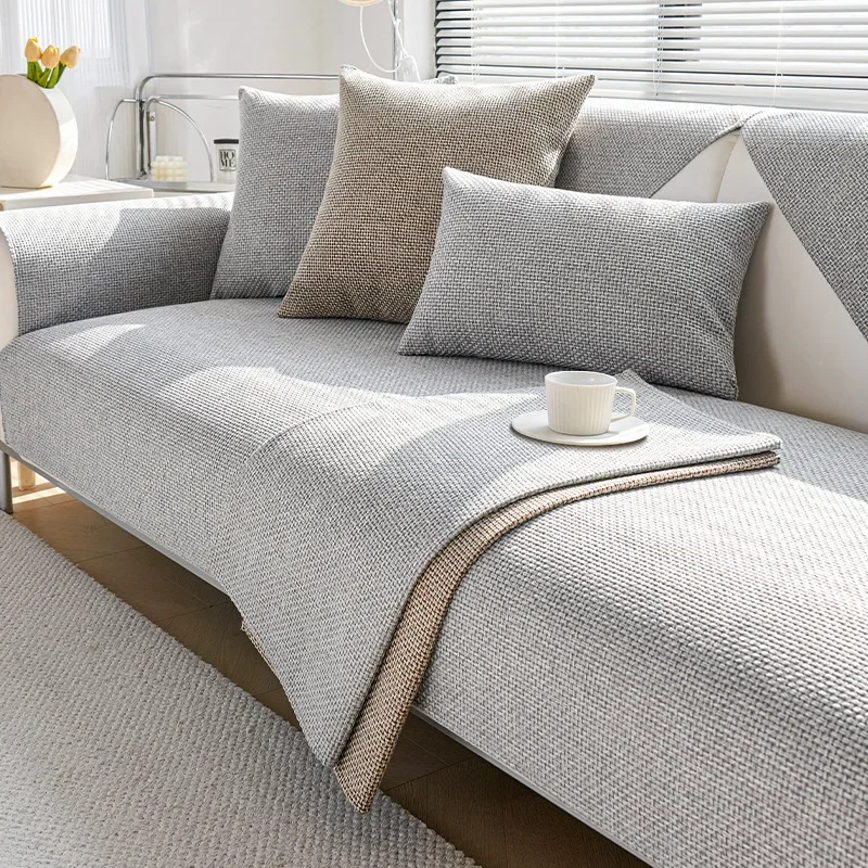 1PC Cotton Linen Sofa Cover Four Seasons Non-slip Sofa Cushion for
