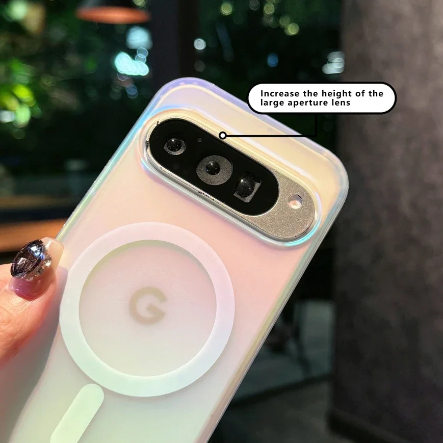 Aurora Gradient MagSafe-Compatible Matte Case with Magnetic Wireless Charging and Laser Rainbow Design