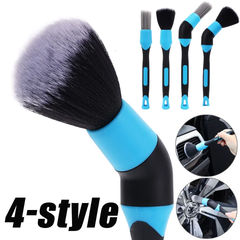

4 Styles Car Interior Detail Cleaning Brush Elbow Sweeping Tools Universal Auto Dashboard Air Outlet Wheel Rim Washing Brushes
