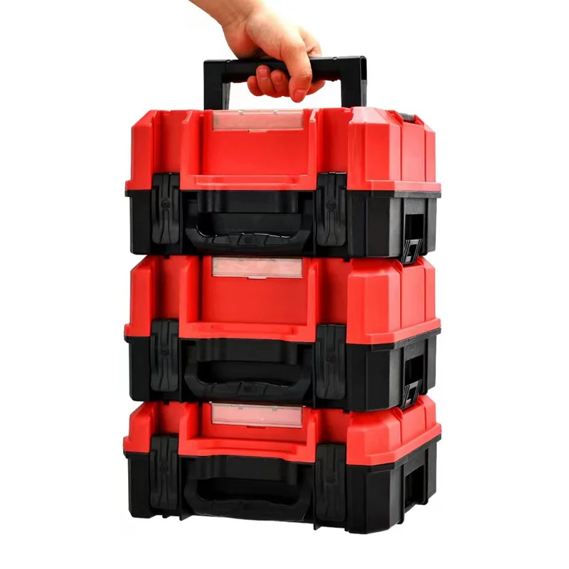 Stackable Tool Box Portable Hardware Storage Box Heavy Duty Tools Case Electric Drill Tool Storage Case Garage Tool Organizer 3