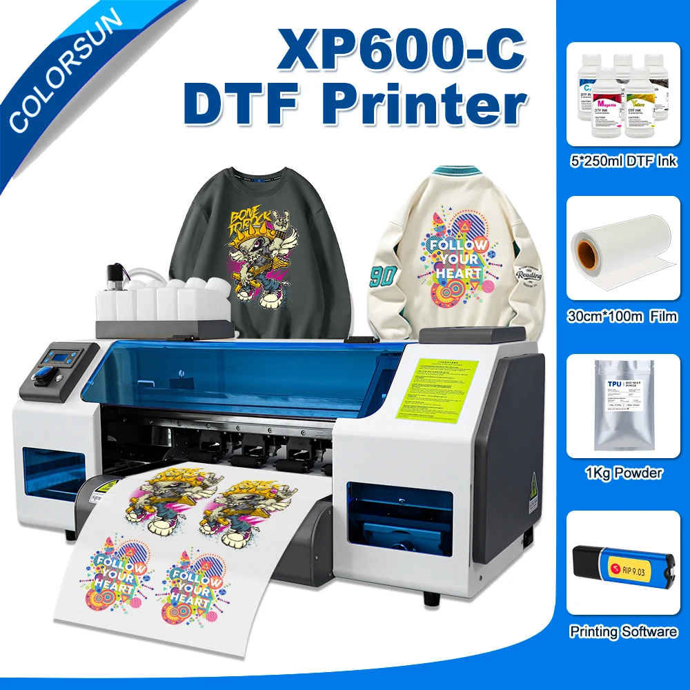 DTF Printer A3 Dual Head XP600 Pre-heating Print Direct Transfer