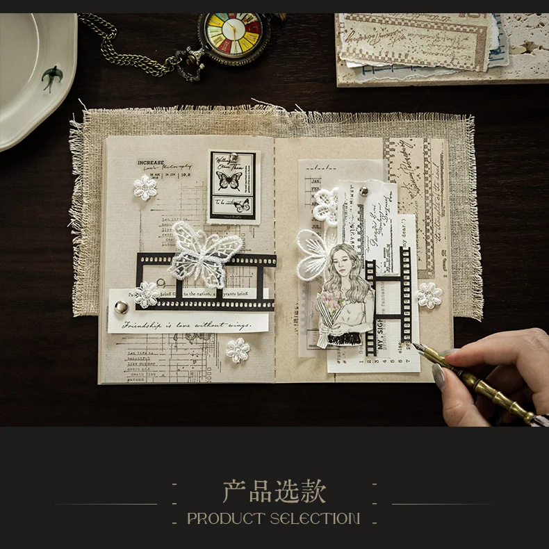 Journal GO Trace Vintage Film Wand Landschaft Schwamm Stempel Kreative DIY Journal Material Collage Scrapbooking Retro Siegel Stempel – Detail 12