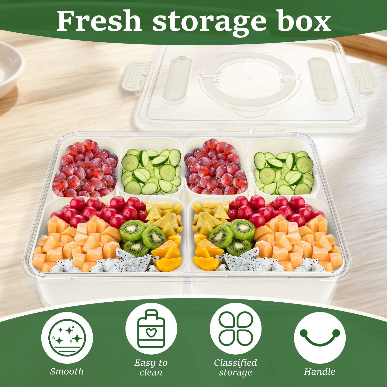 Bamboo Serving Tray with Clear PET Lid – Food Safe Storage & Serving Solution 17 Scf2d3e459c4340e5ab5fca56eb22df2ed