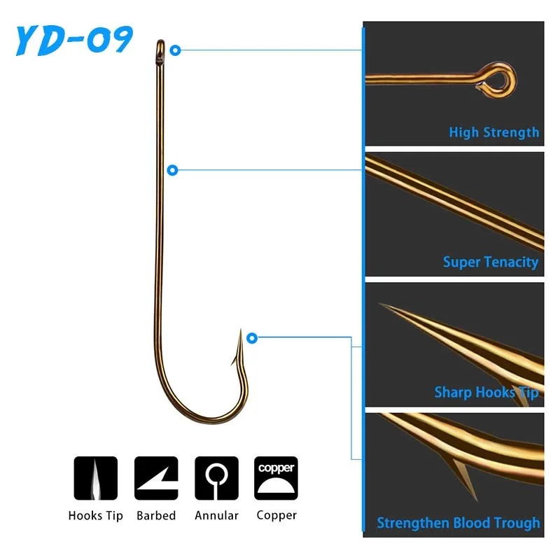 Fish Hook 50PCS Small Fish Hook Metal Long Handle Thorn Carbon Steel Hook