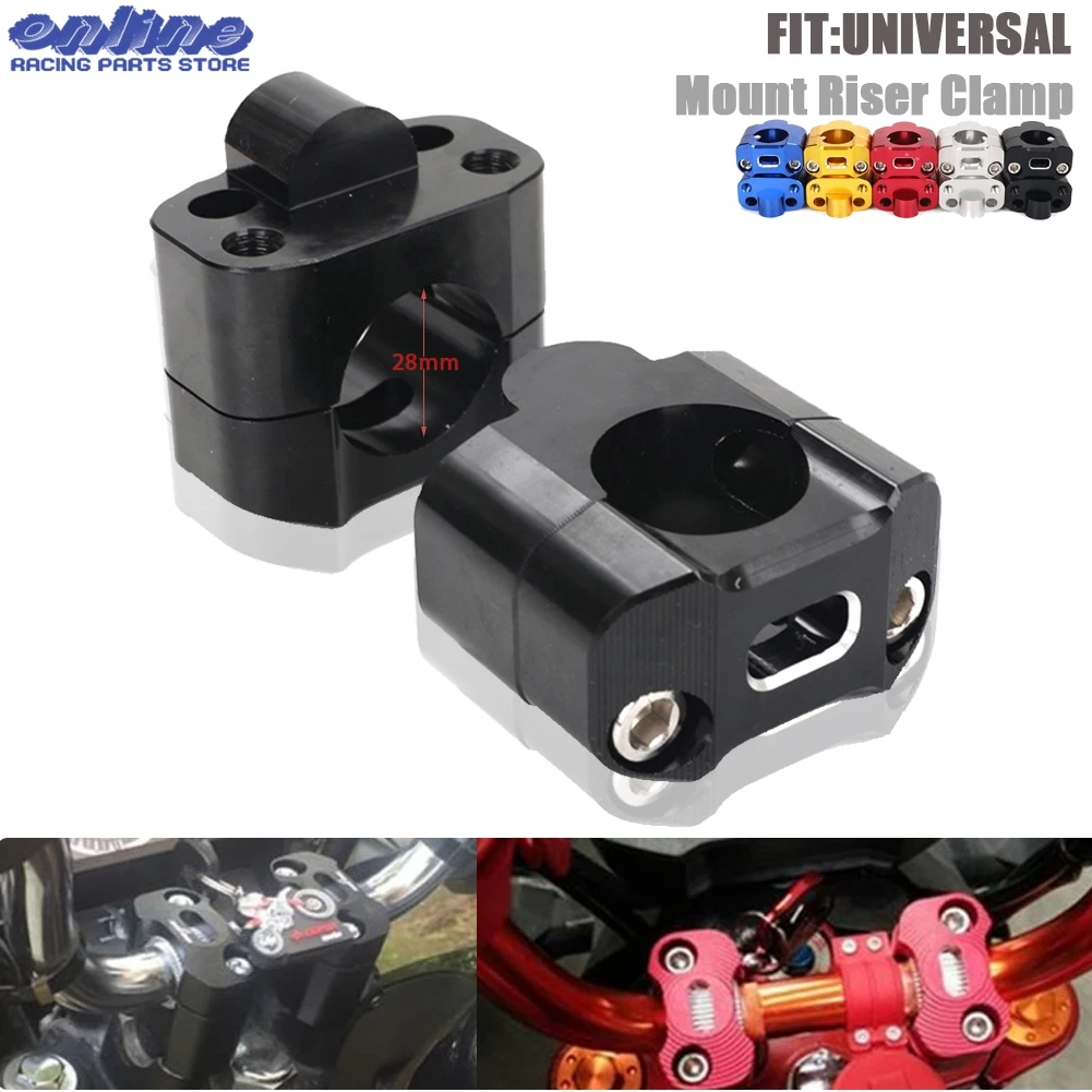 CNC Alloy 7/8 "To 11/8" 28มม.22มม.ไขมันบาร์ Handlebar Riser Clamps Taper Handlebar ATV อุปกรณ์