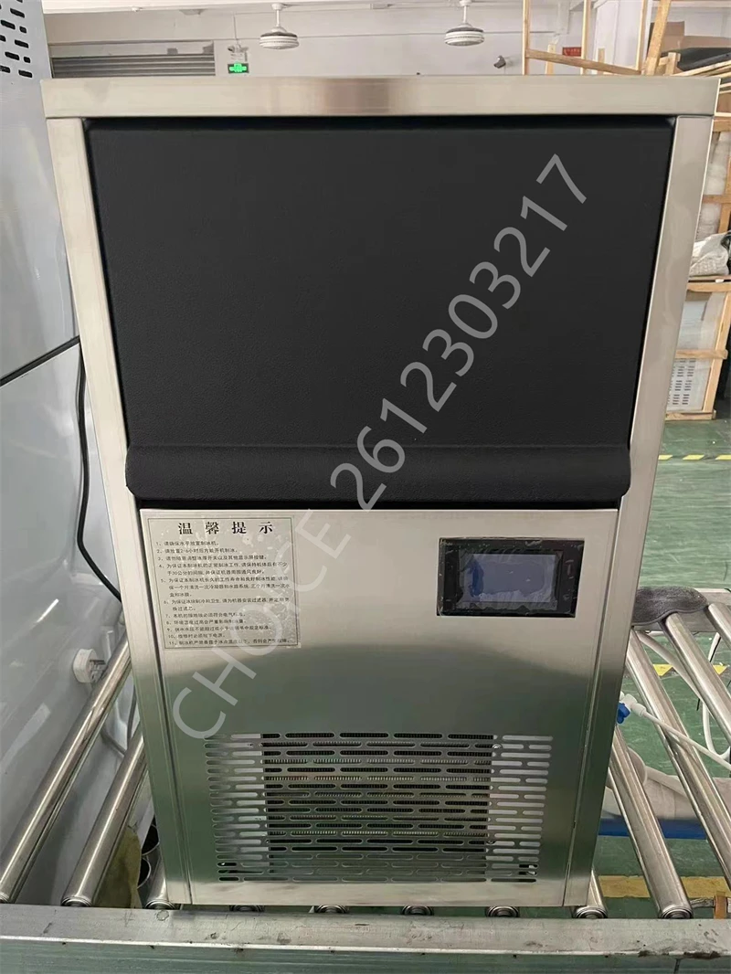 Electric Commercial Ice Maker Machine 198lbs/24h Stainless Steel Construction Automatic Ice Cube Maker Led Display