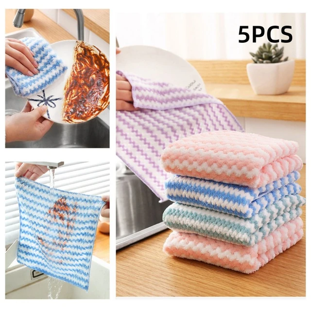 Thick Kitchen Towel Dishcloth Household Kitchen Rags Gadget Microfiber  Non-stick Oil Table Cleaning Wipe Cloth