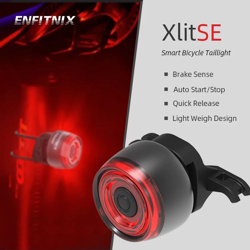 

ENFITNIX XlitSE интеллектуальные задние фонари для велосипеда с датчиком тормоза, велосипедные задние фонари 66h, долговечная лампа для езды на велосипеде, высокая яркость