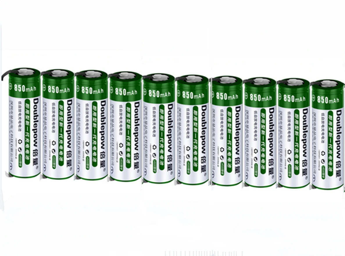 

10pcs/lot 3.7V 14500 rechargeable battery with soldering feet 850mAh lithium battery shaving razor battery