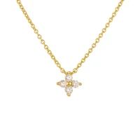 Collier délicat à petites fleurs pour femmes, couleur or argent, acier inoxydable, Zircon, ras du cou, pendentif, bijoux cadeaux 5