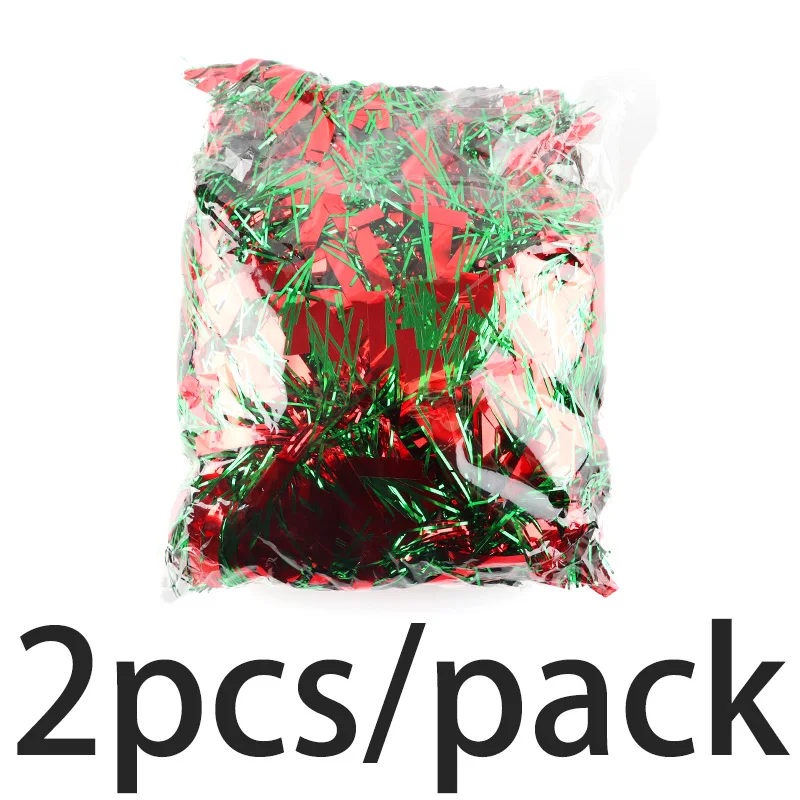 (2Pcs/bag)8.83Cmx2M Long Christmas Decoration Red and Green Striped Flower Christmas Tree Pendant Matching Design