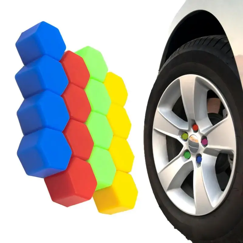 

20Pcs Car Nut 21mm Silicone Automobile Wheel Nuts Caps Rust Proof Hub Decorative Screw Nut Protective Cover