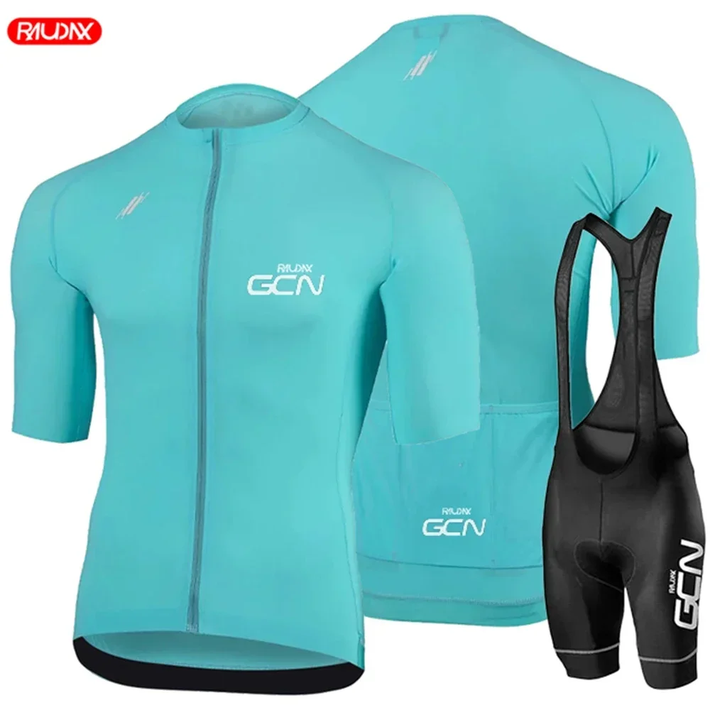Raudax GCN Youth Cycling Jersey Set Breathable Cycling Shirt Team Summer Clothing Mountain Bike Riding Clothes Triathlon