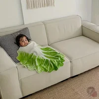Baby Simulation Cabbage Wrapped Blanket Super Soft and Skin Friendly Flannel Nap Blanket Air Conditioning Cover Office Blanket 1