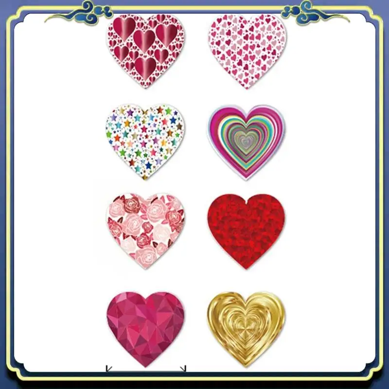 Heart Shape Stickers Heart Shape Stickers PVC Valentines Day Wedding Gift Box Bag Decoration Birthday Party