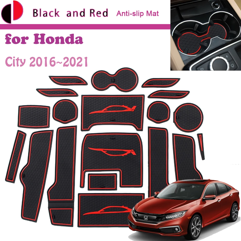 

Резиновый коврик, подставка для дверной канавки и чашки для Honda Civic FC FK Тип R 10 2016 ~ 2021 2017 2018 2019 2020, слот для ворот, автомобильная Пылезащитная наклейка для салона