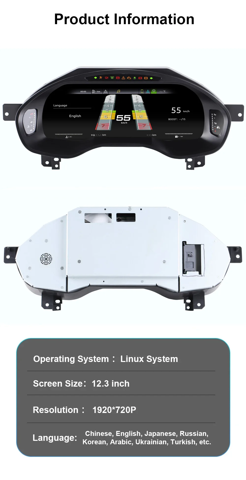Digital Instrument Cluster Display Suitable For Audi A6 A7 2013-2018 CarPlay And