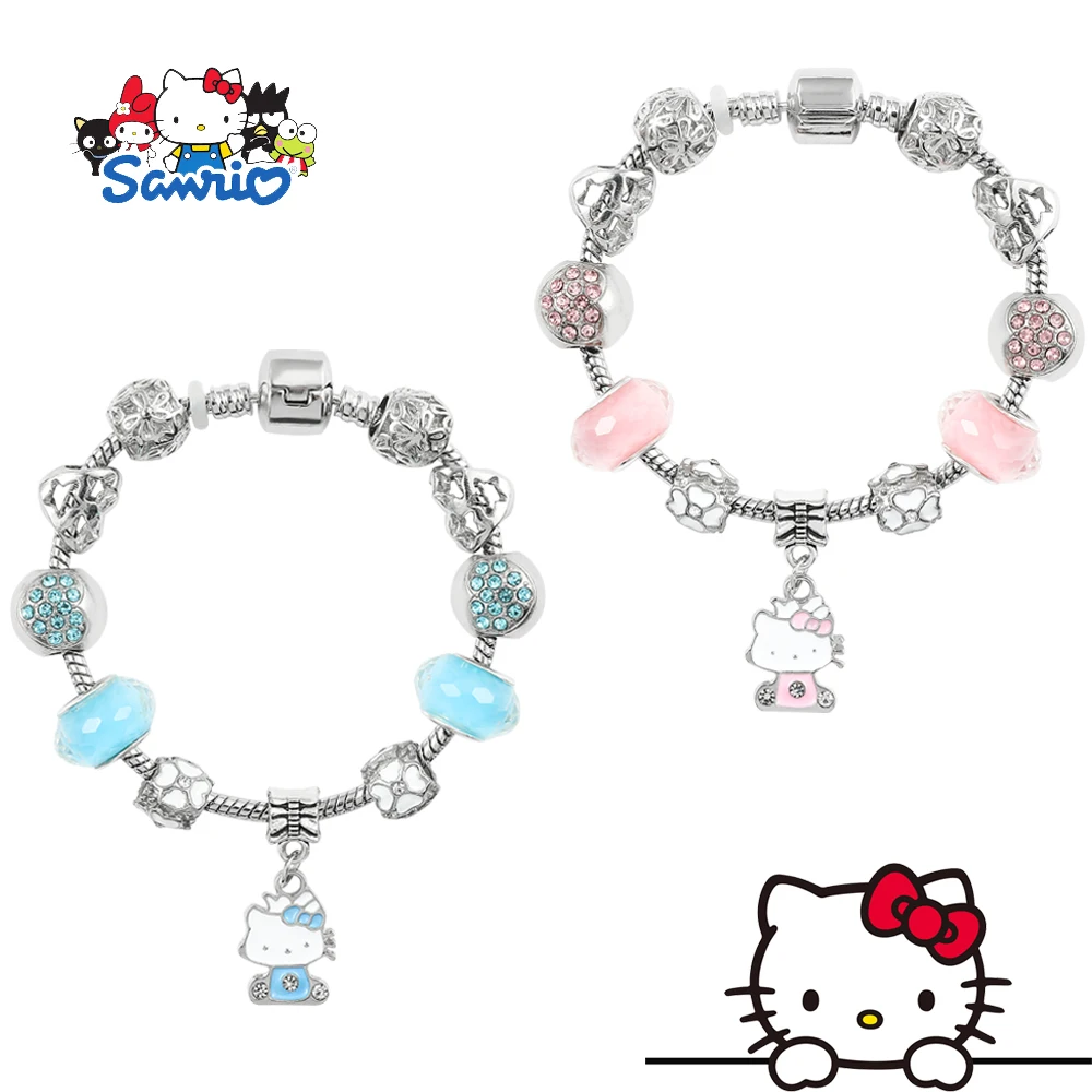 Hello Kitty Bracelets for Kids Kawaii Cute Sanrio Bangle Charms Kt