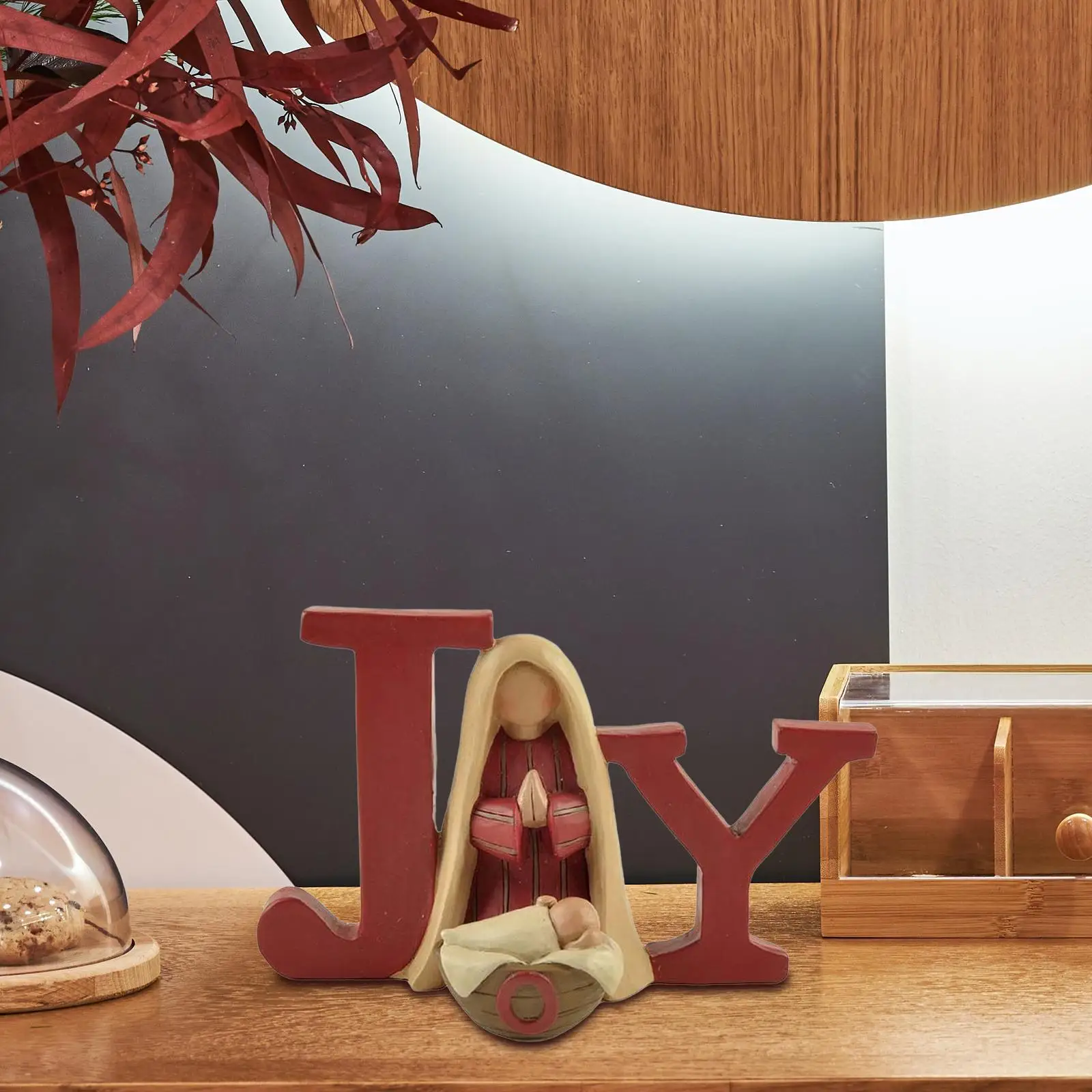 

Christmas Figurine Joy Christmas Table Decoration Nativity Scene Figurine for Bedroom Office Centerpiece Mantels Home Decor