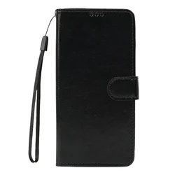 Luxury Leather Flip Wallet Case with Card Slot - Premium Protective Cover - iPhone 6 s Plus (Black)