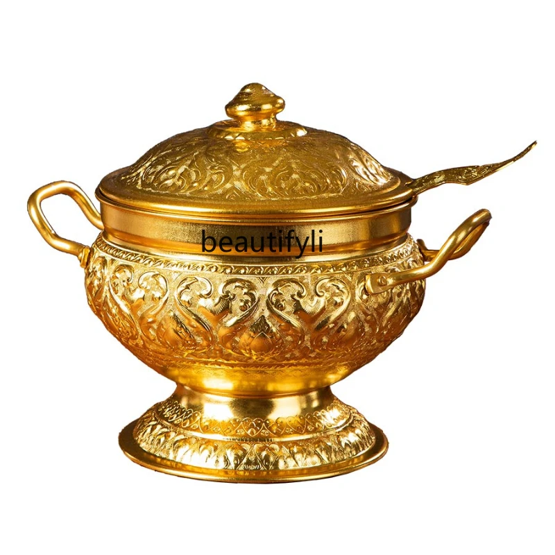 

Tableware Goblet Tin Pot Silver Pot Household Desserts Cold Drink Pot Exquisite Southeast Asia Winter Yin Gong Soup Pot