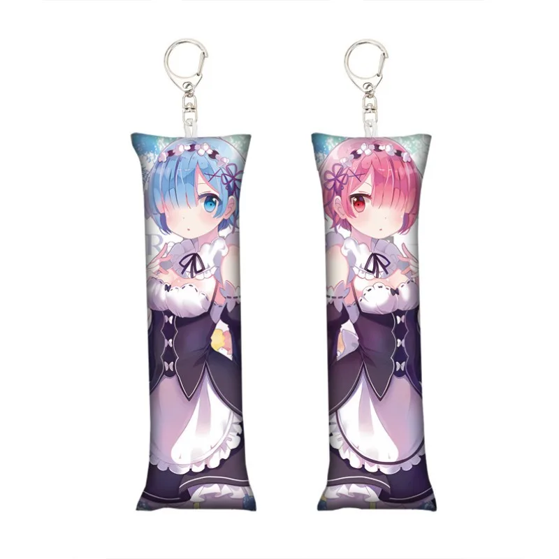 

Anime Re:life in A Different World From Zero Small Pillow Keychain Plush Pendant Mini Dakimakura Anime Sexy Two-dimensional Gift