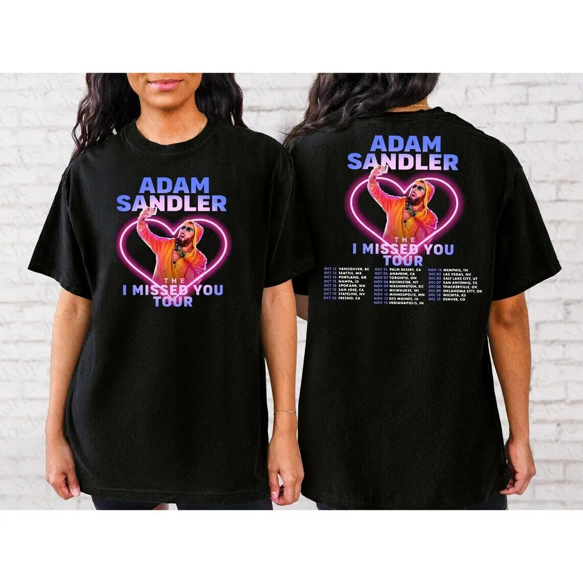 

Двусторонняя Футболка Adam Sandler The I Miss You Tour 2023 D91781