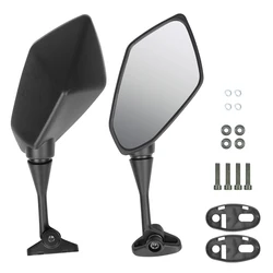 Motorcycle Rear View Reflector Side Mirrors - Premium Motorbike Accessories (Black)