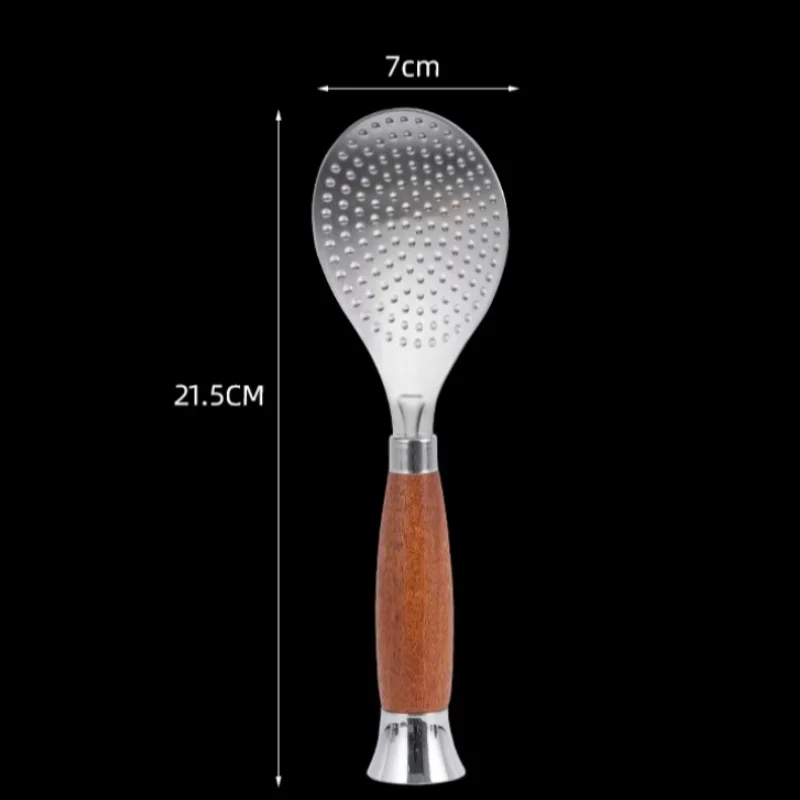 1/2Pcs Rice Scoop Thickened Stainless Steel and Wooden Handle Spoon Non-stick Rice Spatula Household Restaurant Kitchen Tools stainless steel spoon plastic rice spoon