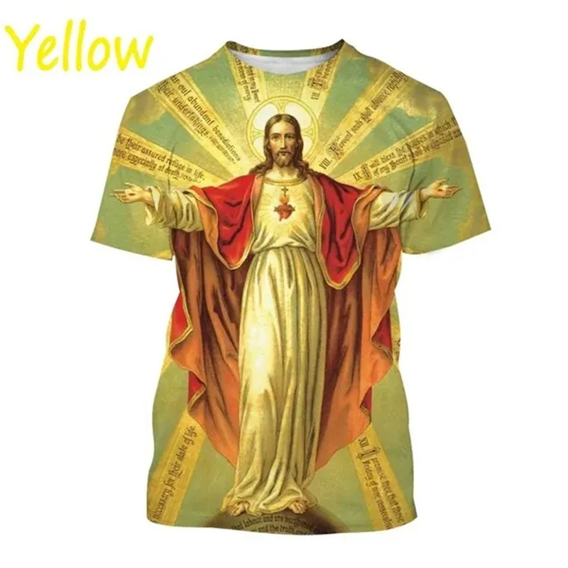 

New Jesus 3D Printed T-shirt Fashion About Jesus Loves Everyone Men Women Hip Hop Graphic T Shirt Kid Short Sleeves Tees Tops