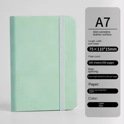 Compact A7 Waterproof Leather Notepad - Mini Pocket - Sized Notebook (Light green)