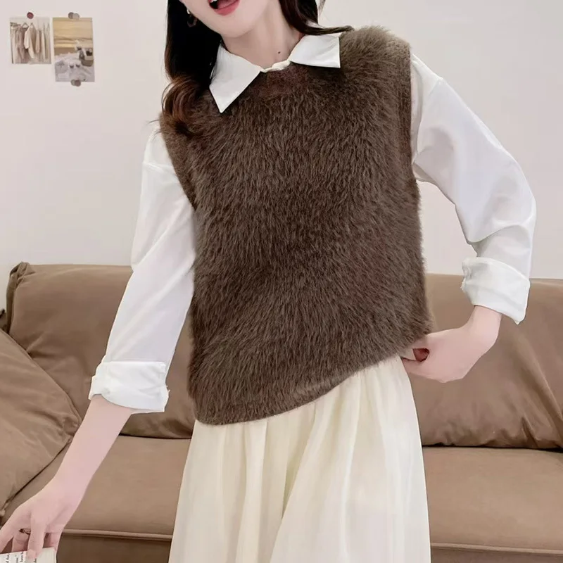 Women Knitted Sleeveless Sweater Vest Summer