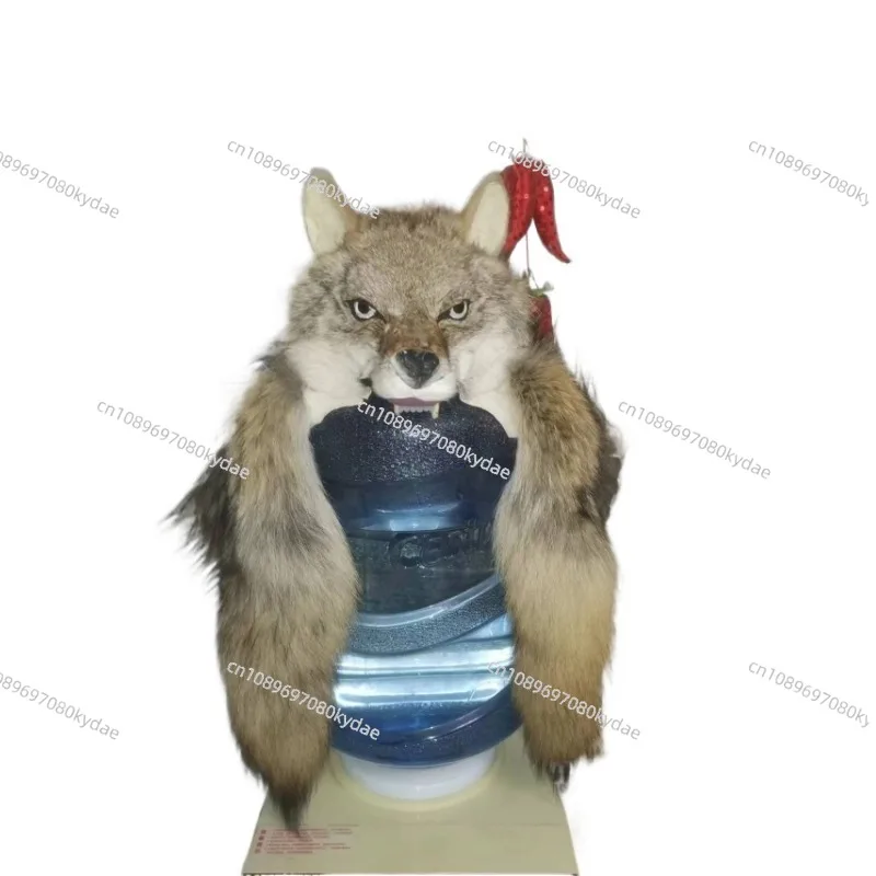 시뮬레이션 동물 늑대 머리 모자 겨울 플러시 방한 후드 모자 귀 보호대
