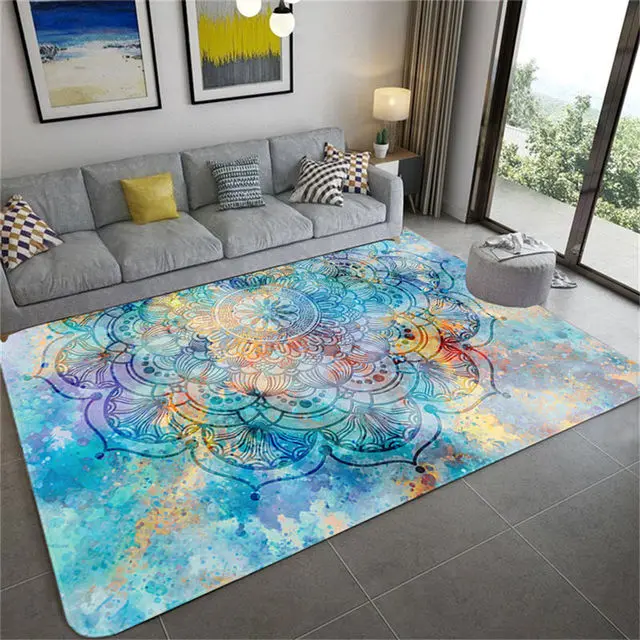 Colorful Boho Mandala Floral Carpet for Living Room Home Decor Sofa Table Large Area Rugs Bedroom Hallway Floor Mat Doormat