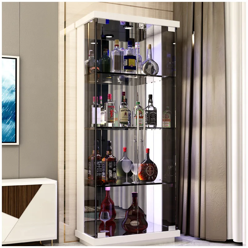 High Quality Glass Wine Cabinet, Corner Cabinet, Display Solid Wood Home Simple and Modern Tableware Cabinet