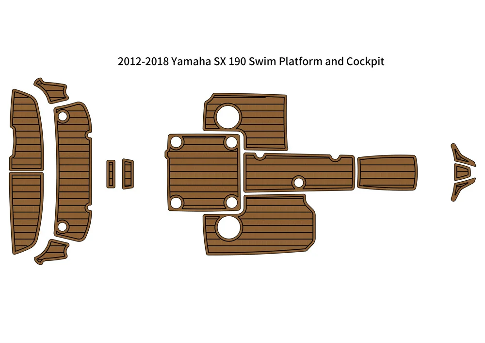 2015 Yamaha SX 190 Swim Platform Cockpit Boat EVA Foam Teak