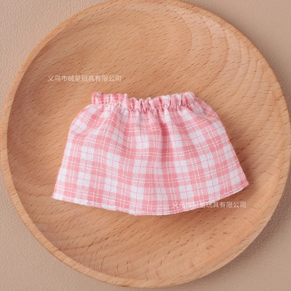 Doll Clothes Sleeveless Top Plaid JK Skirt Set Mini Dress Up Outfit Accessories For 10cm Joint Doll Fashion Doll Costume Gift