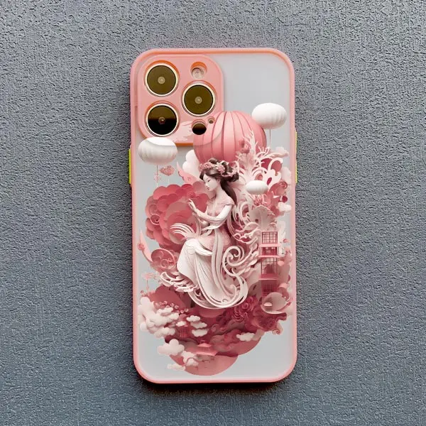 Chinesischer Antik-Stil Mädchen-Malerei Kunst Handyhülle für iPhone 17 15 Plus 16 15 14 13 12 11 Pro Max Mini XS X XR Stoßfeste Hülle – Detail 3