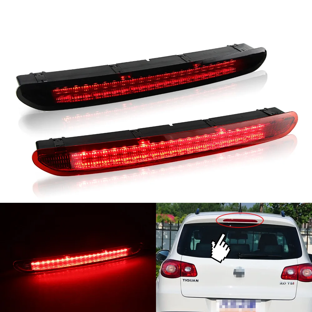 RED Smoked LENS LED Brake High Mount Third Brake Stop Light Lamp FOR VW Tiguan 2009 2010 2011 2012 2013 2014 2015 OEM:1K6945097A