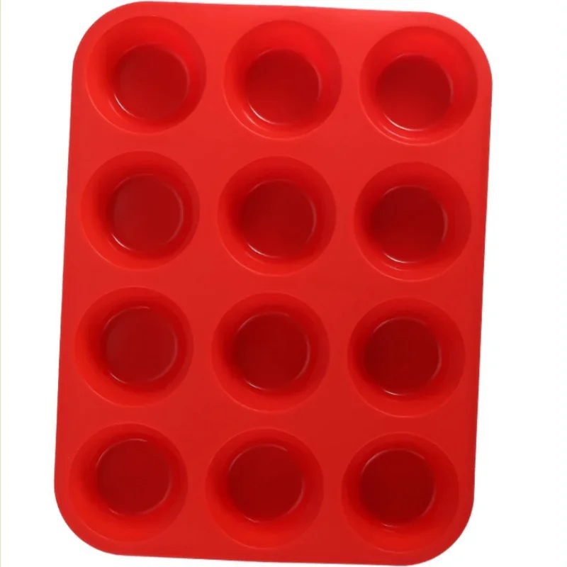 Non Stick Silicone Muffin Pan 12 Cups Baking Tray