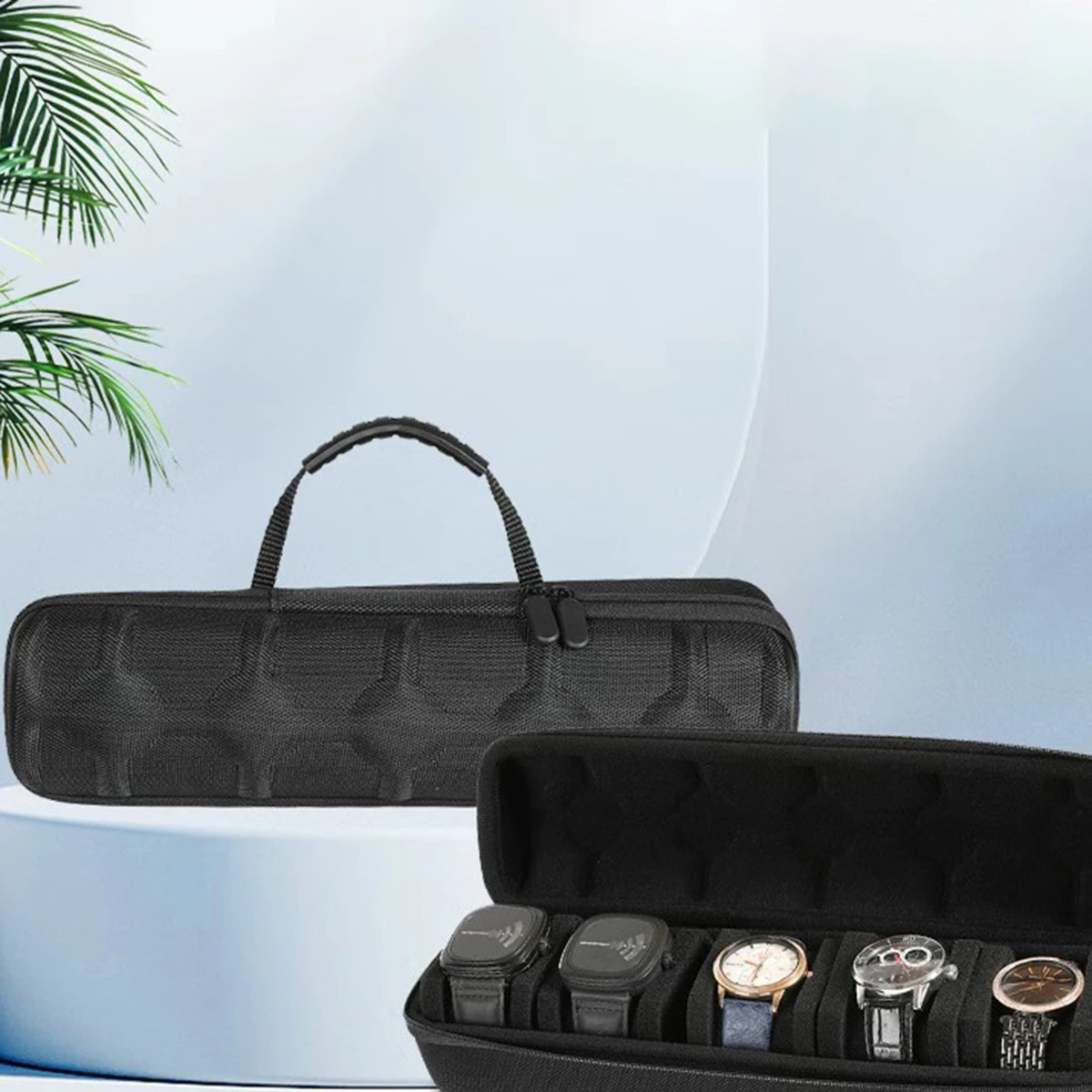 Travel Watch Organizer | 5-Slot Watch Travel Box, Hard Shell Watch Storage Organizer fo... - SKU WTB02057 - UGI Packaging