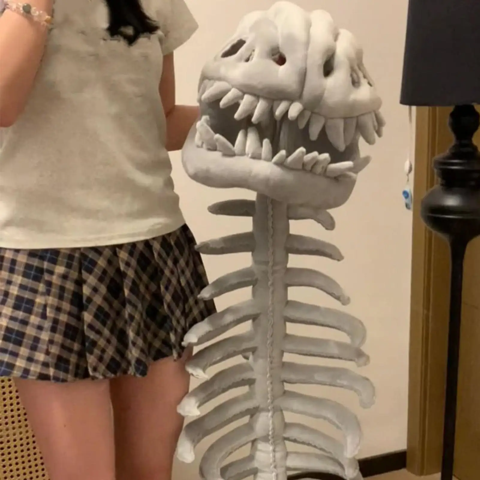 Dinosaur Headdress Spine Halloween Cosplay Supplies Realistic Dinosaur Skeleton Costume Set Role Play Props For Adults Kids