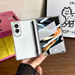Premium Matte Hard Case with Screen Film Protector and Pen for Galaxy Z Fold 8 Ultra (Clear)
