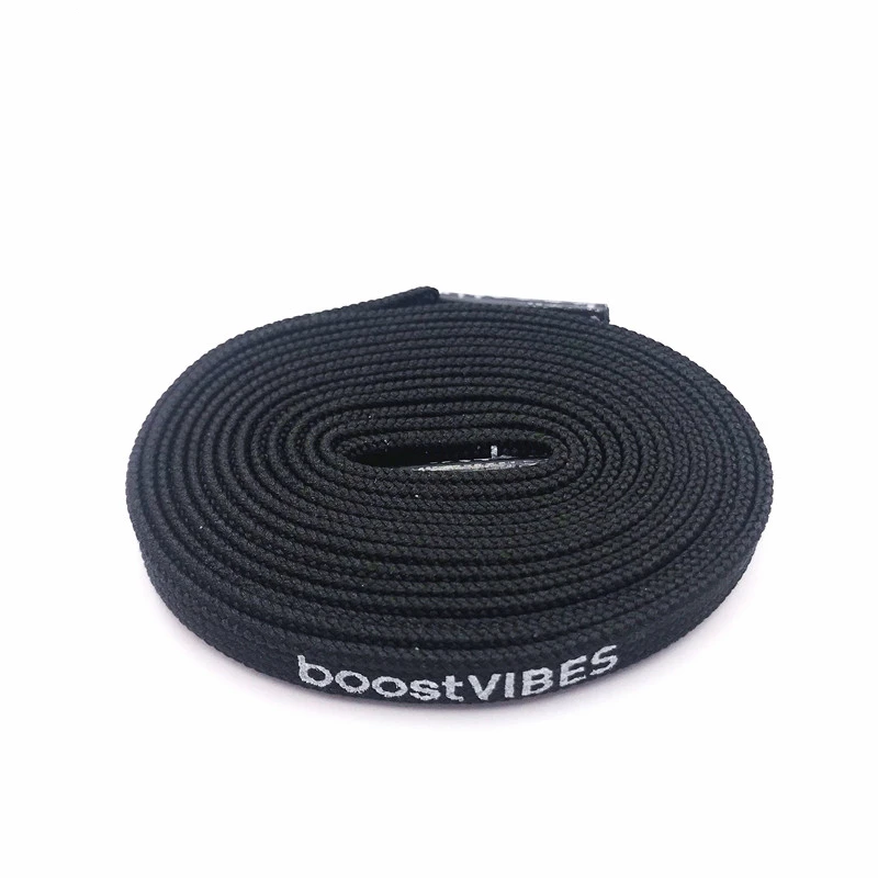 Weiou Laces Flat Printed BoostVIBES Shoelaces Black White Double-sided Printing Extra Long Shoestring Sports Drawstring 60-180cm