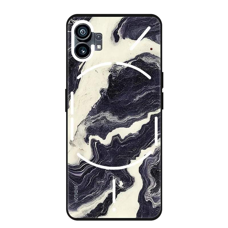 Marble Painted Soft Matte Silicone Back Cover - Elegant Full Phone Shell