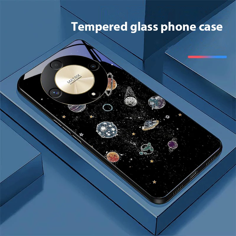 Astronaut Planet Tempered Glass Phone Case
