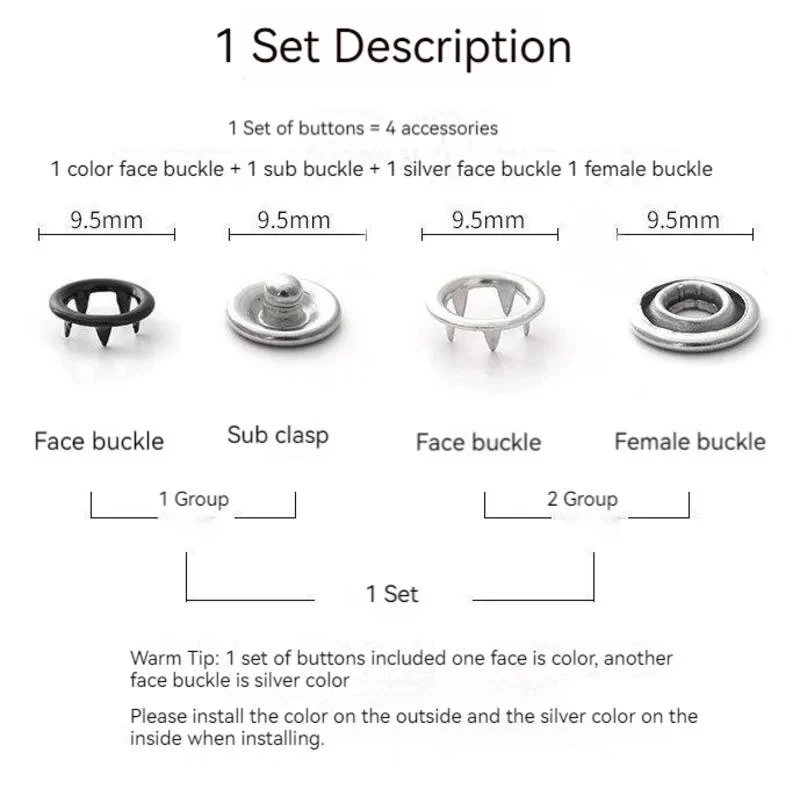 50 Bottoni Automatici In Metallo - Chiusure A Scatto Per Cucito Fai Da Te - Foto 11